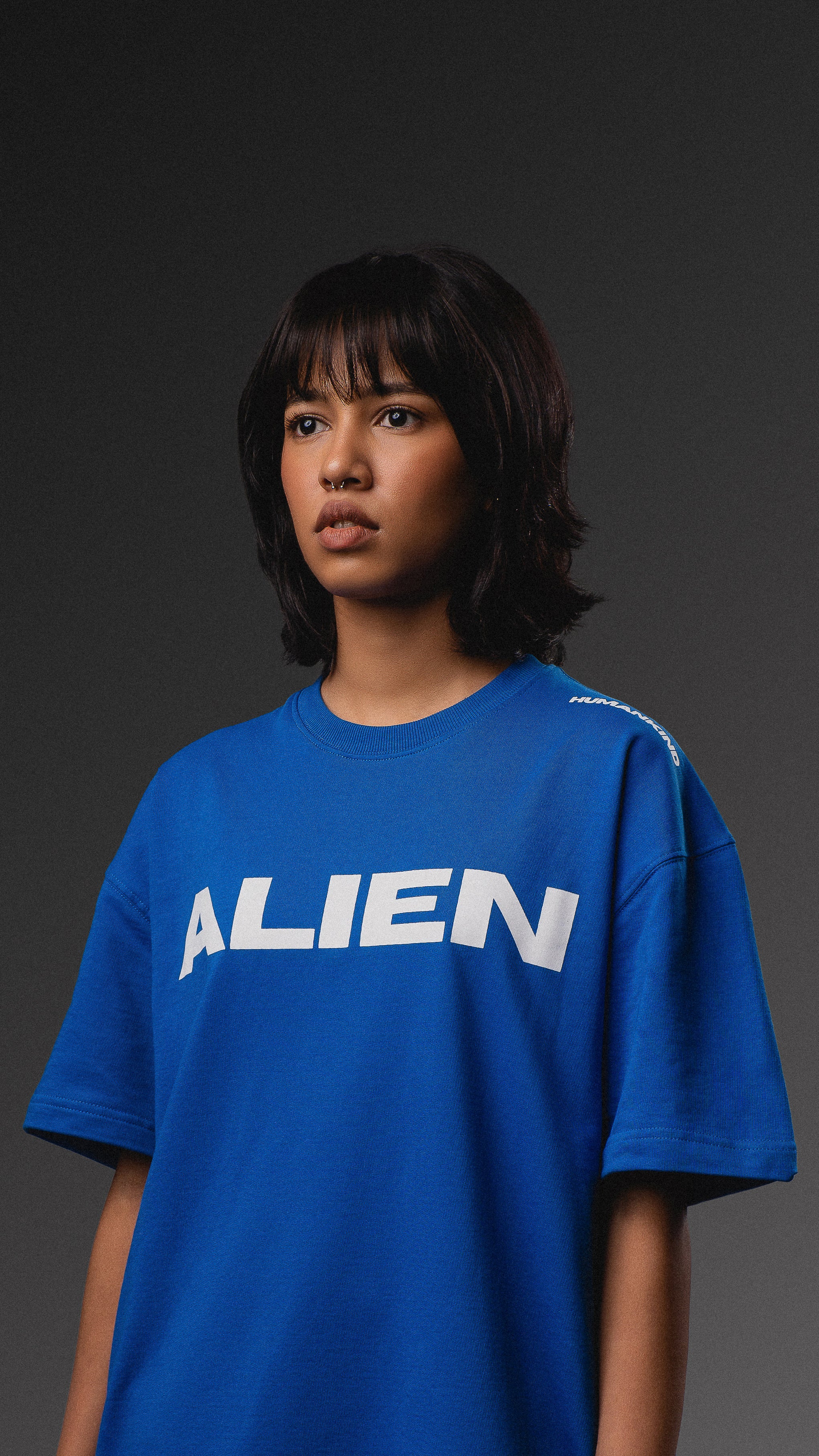 Alien in Blue T-shirt